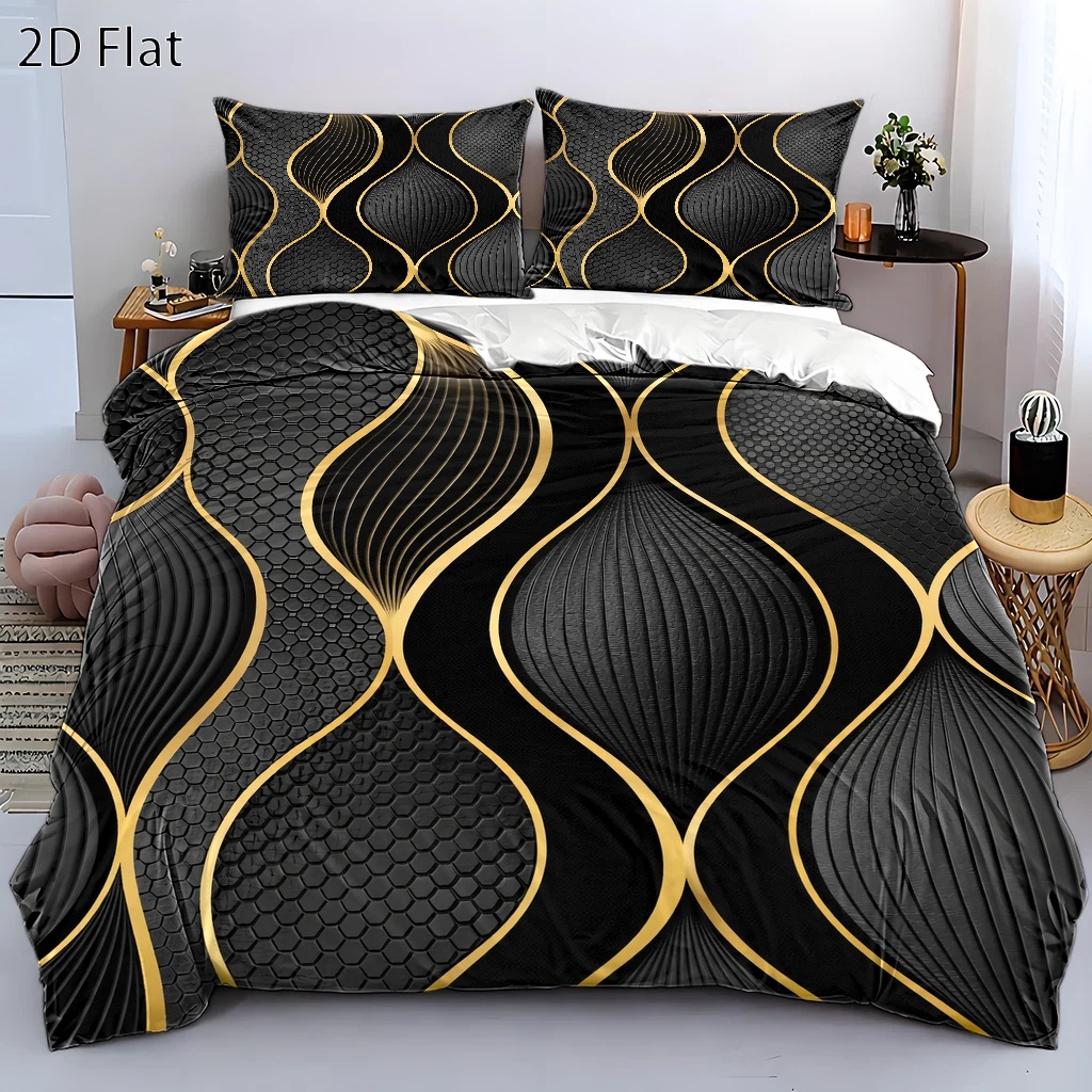 Luxury High End Skincare - 3Pc Luxury Black and Gold Ripple