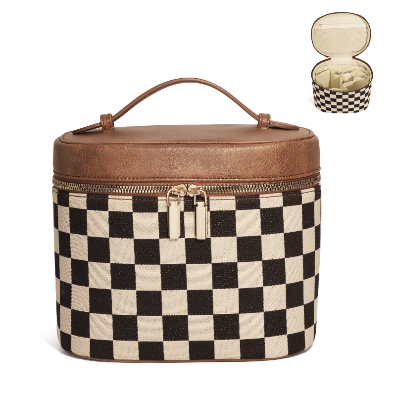 Luxury Skincare Aesthetic - Checkerboard Make Up Bag Retro Luxury