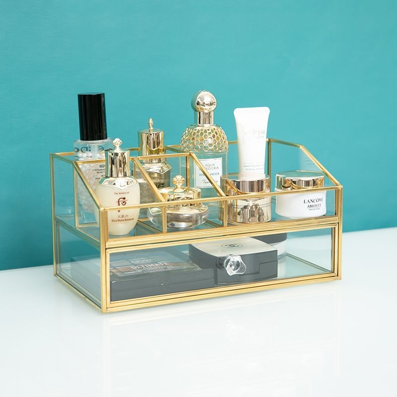 Luxury Skincare Box - Nordic Light Luxury Glass Cosmetics Storage