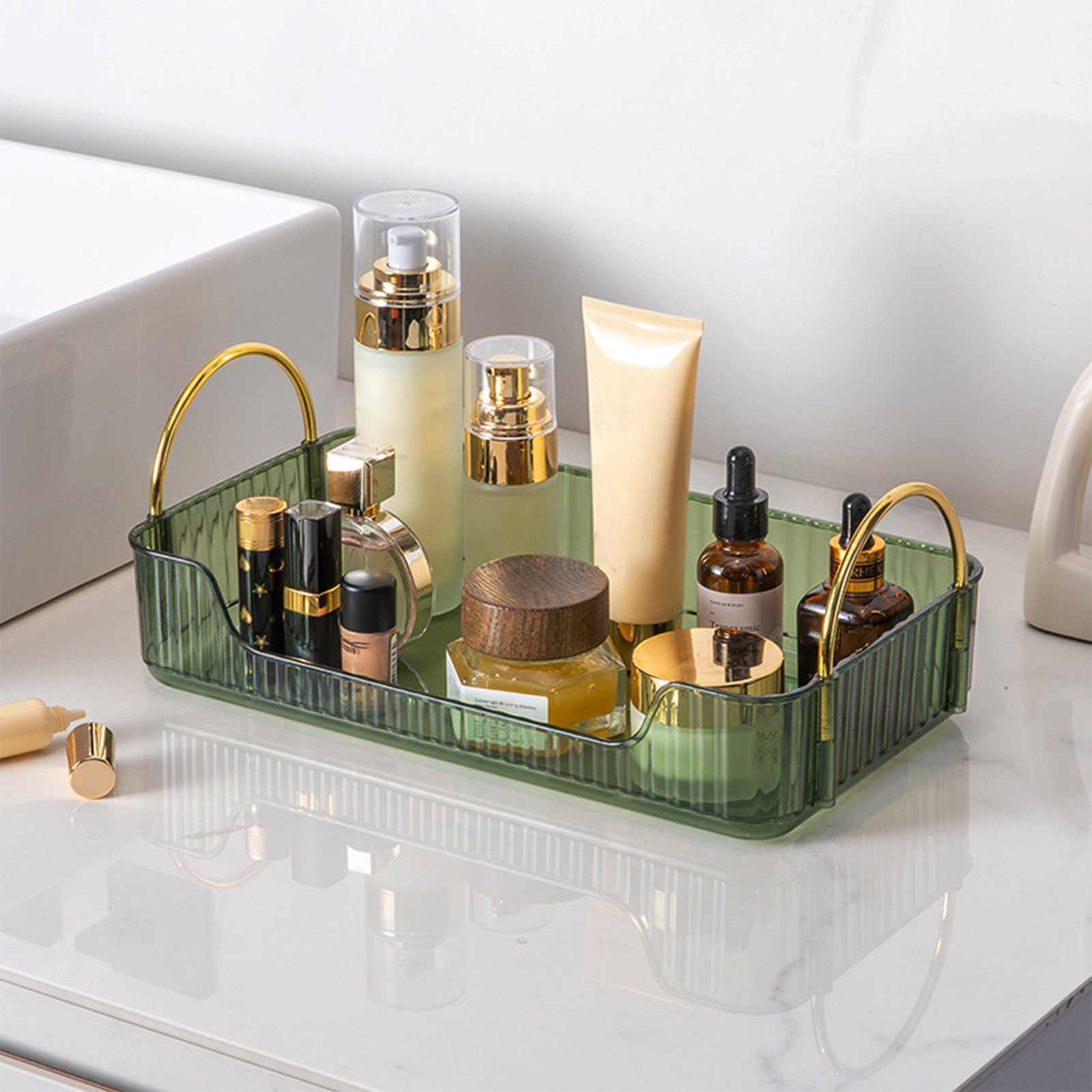 Bathroom Organizer Rack Light  - Luxury Skincare Box ulasan dan harga