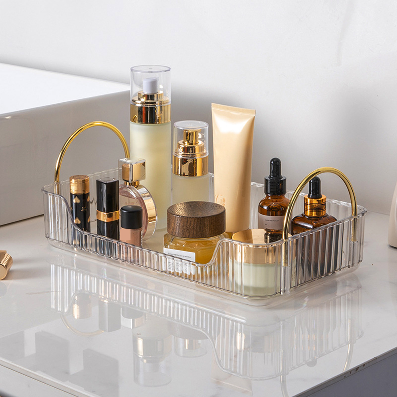 Bathroom Organizer Rack Light  - Luxury Skincare Box ulasan dan harga