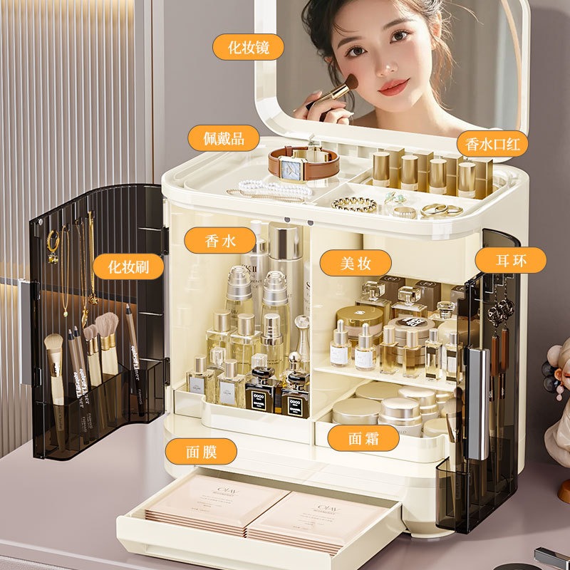 Cosmetics storage box, mirror, - Luxury High End Skincare ulasan dan harga