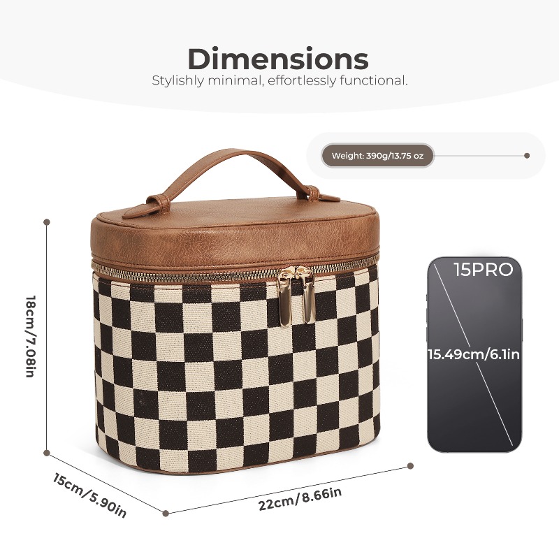 Checkerboard Make Up Bag Retro - Luxury Skincare Aesthetic ulasan dan harga