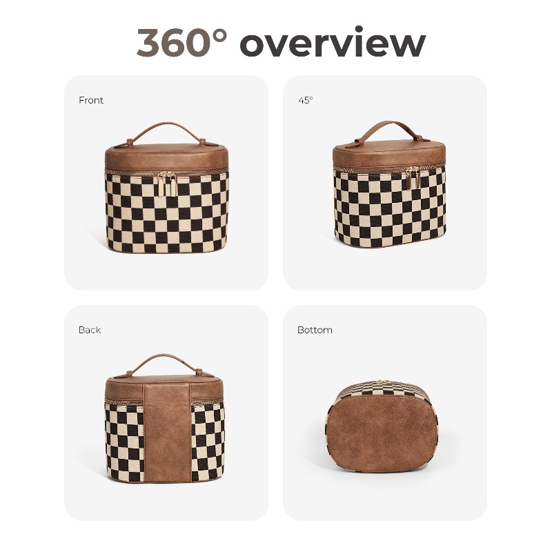 Checkerboard Make Up Bag Retro - Luxury Skincare Aesthetic ulasan dan harga