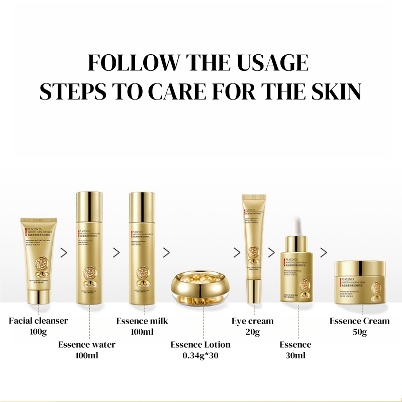 Placenta Skin Care Seven-Piece - Luxury Skincare Kit ulasan dan harga