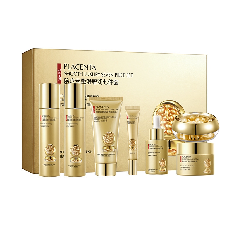 Placenta Skin Care Seven-Piece - Luxury Skincare Kit ulasan dan harga