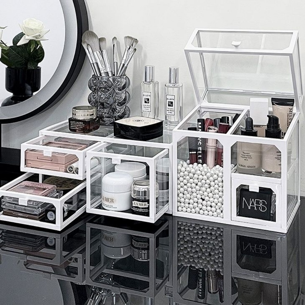 Glass Cosmetics Storage Box Lu - Luxury High End Skincare ulasan dan harga