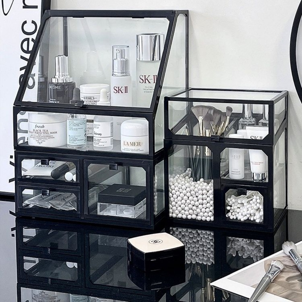 Glass Cosmetics Storage Box Lu - Luxury High End Skincare ulasan dan harga